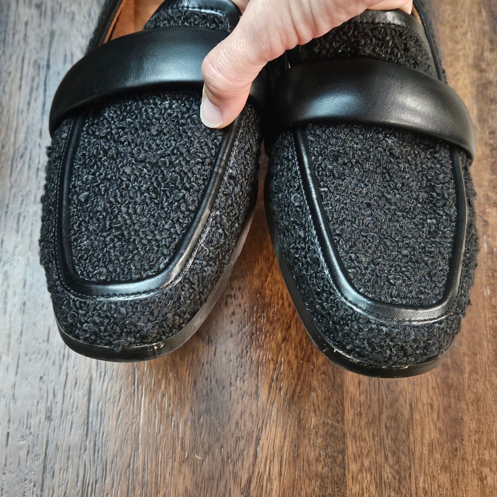 Vionic Mylene Loafer Womens 11 Black Boucle Fabric Orthotic Flats Career Texture - Picture 6 of 10